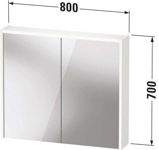 DU D-Code 2.0 SPS m.LED Bel., Türen 2, Steckd.1, 800x700x148,Weiß M.