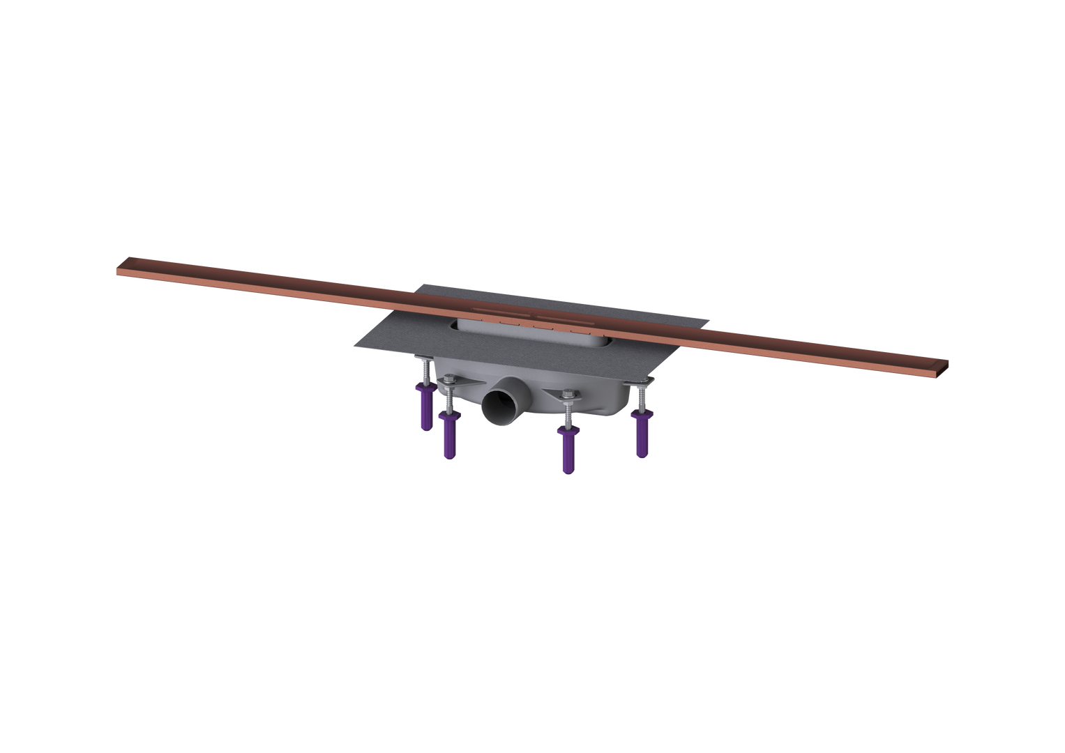 KESSEL-Duschrinne Linearis Infinity 90 L: 1100 mm, DN 50, Copper, gebürstet