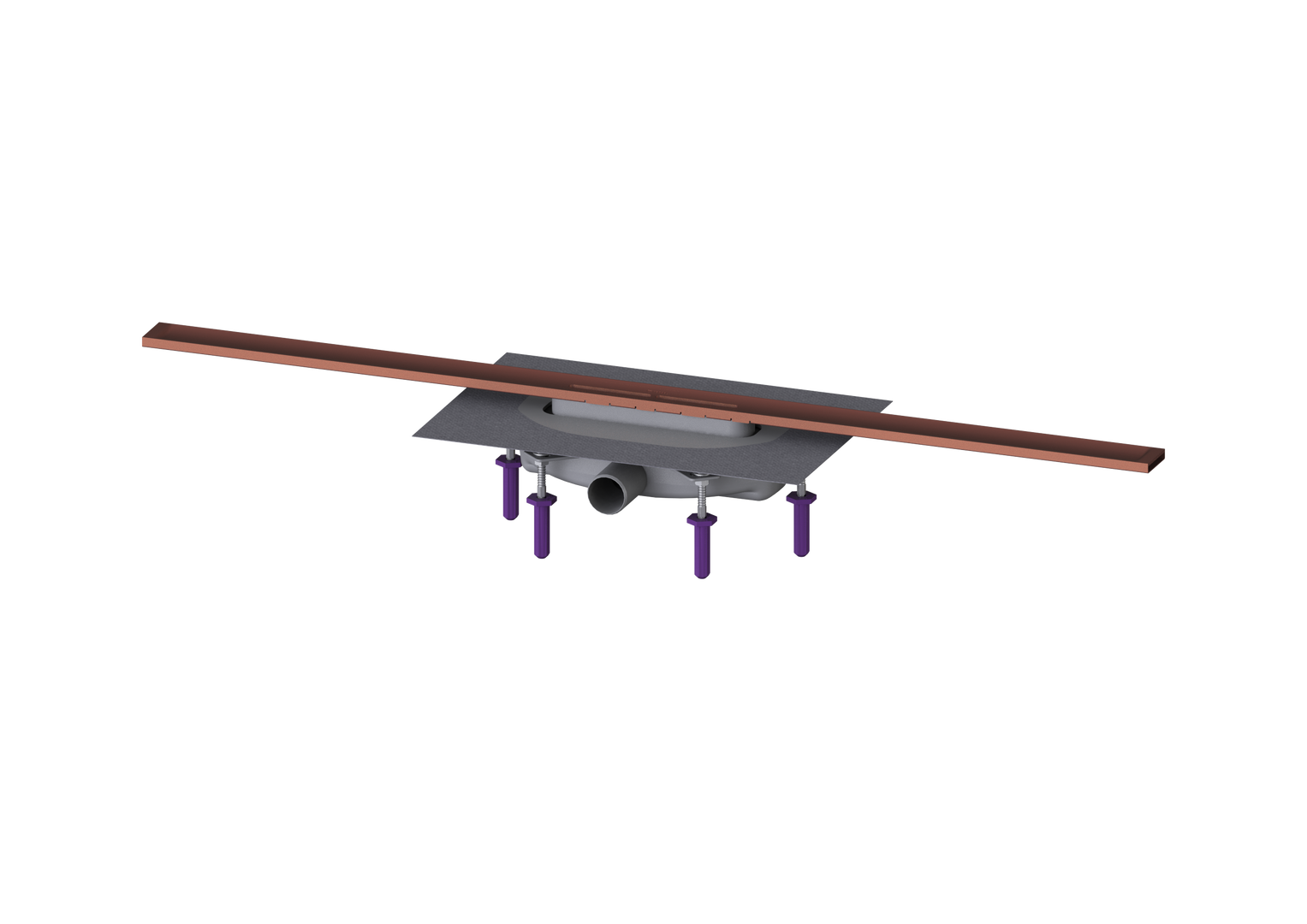 KESSEL-Duschrinne Linearis Infinity 60 L: 1000 mm, DN40, Copper, geb., Megastop