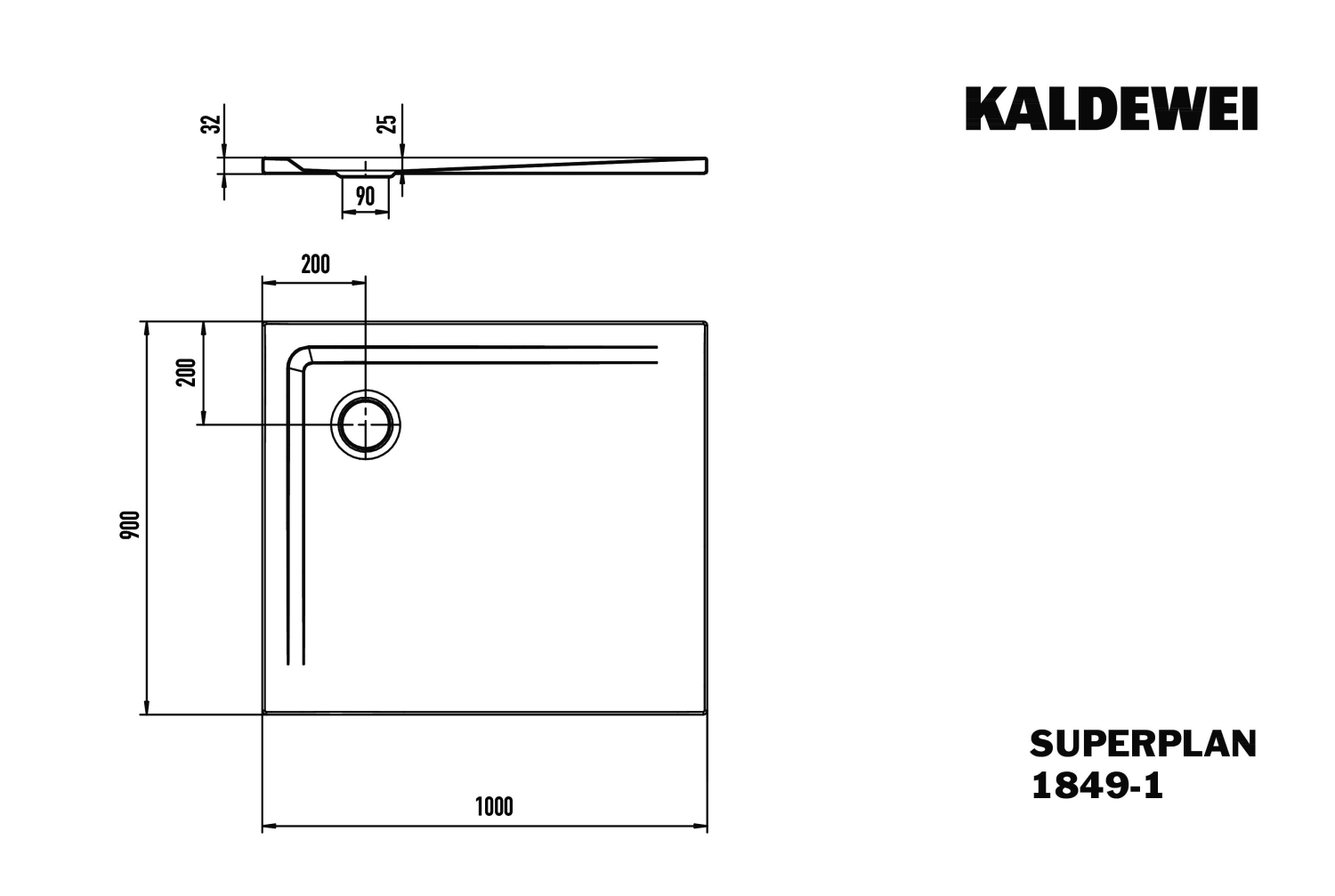 KA DW SUPERPLAN Mod.1849-1,900x1000mm, bahamabeige