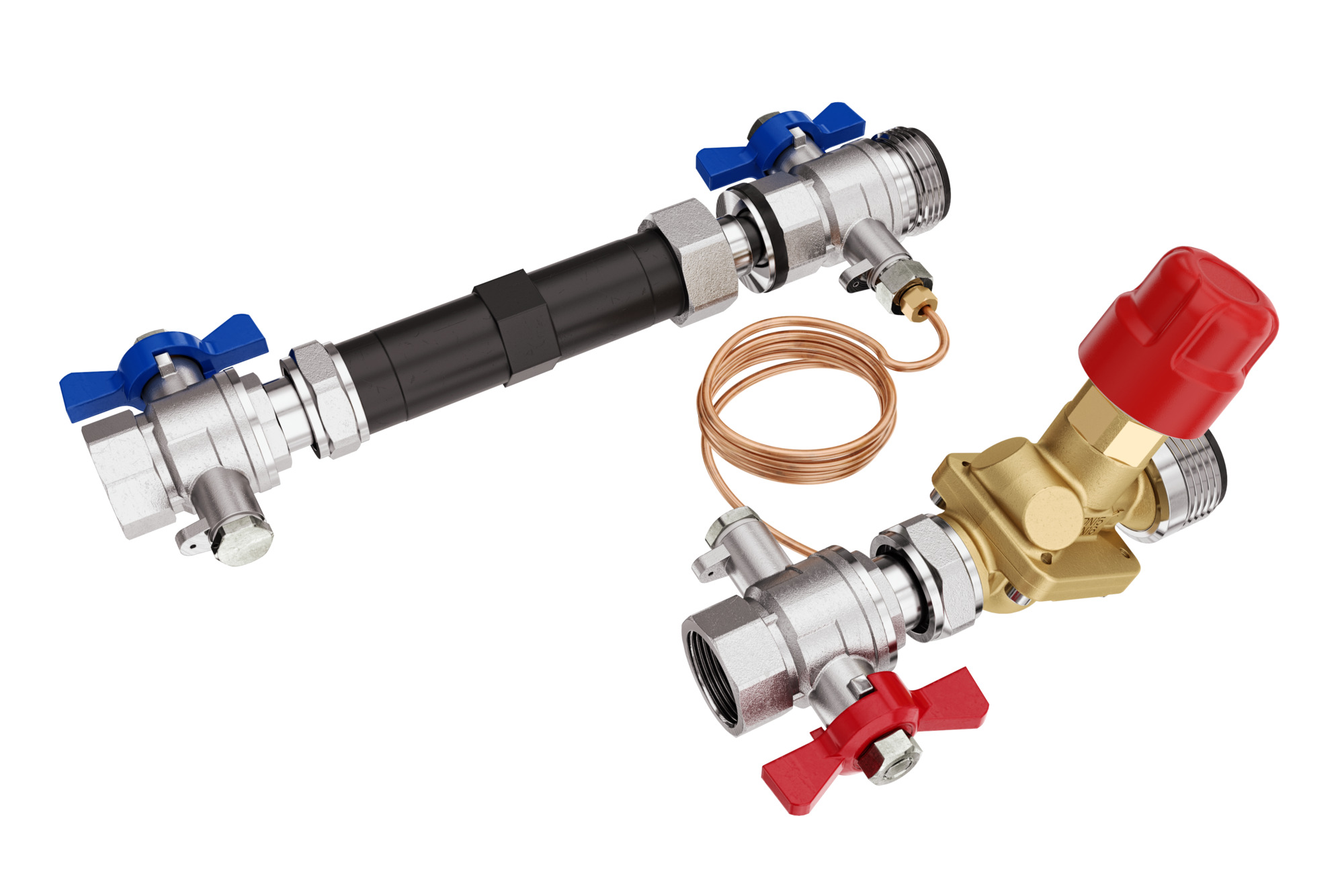 Danfoss Verbind.-Set hor. DN20 f. AB-PM Rohr G1A, Verteiler G1A, 600l/h 0,2 bar