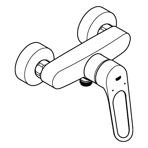 GROHE EH-Brausebatt. Eurosmart 25242_3 Wandmontage offener Hebel chrom