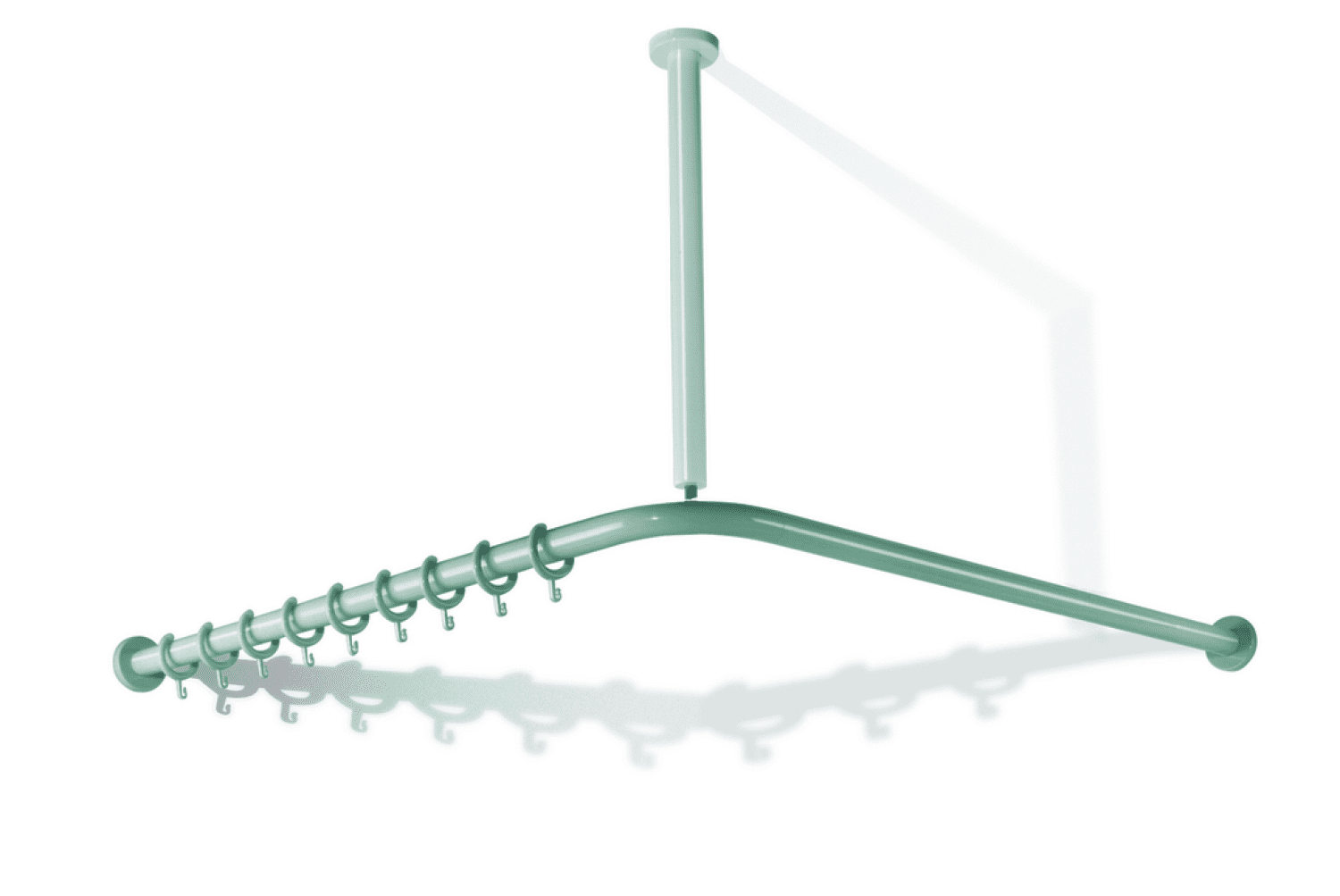 HEWI VH-Stange Ser 801, AM:1183x1183mm, 24 Ringe, suizidhemmend reinweiß