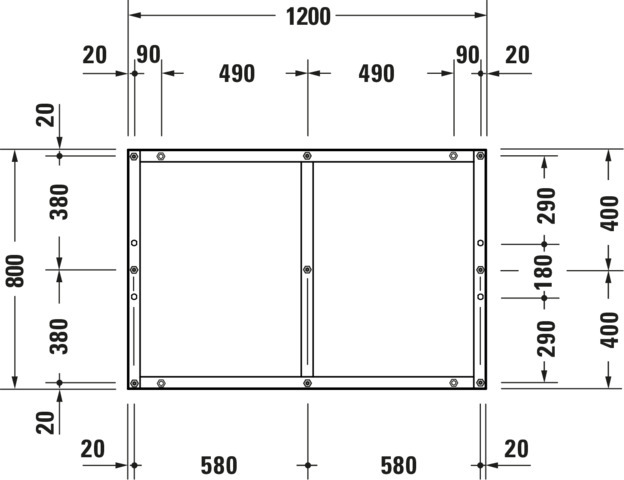 DU Fußgestell für Duschwanne Tempano 1200x800mm