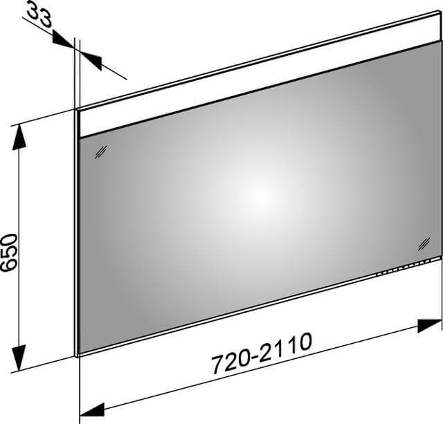 KE Lichtspiegel Edition 400 11496, m. Spiegelheizung, auf Maß, 1760-2110 mm