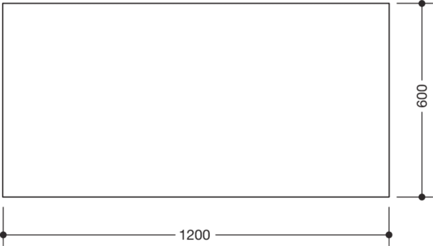 HEWI Kristallglasspiegel, 1200 x 600mm
