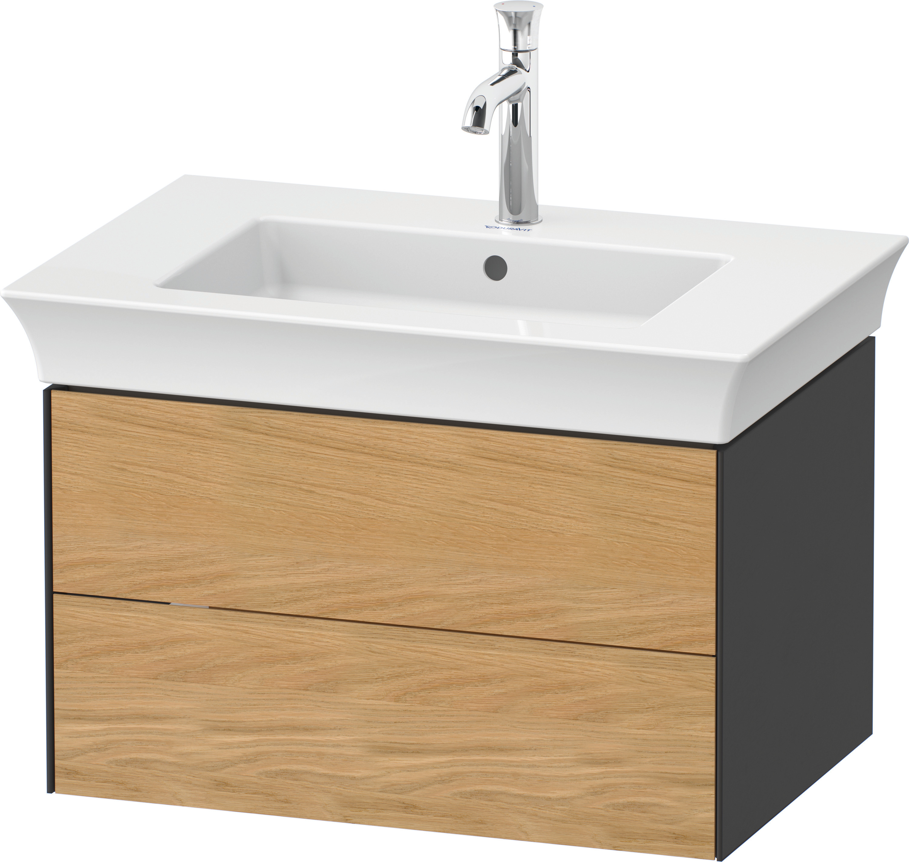 Duravit WTU White Tulip wandh., 2 SchKa 410x684x458mm,Eiche N.M/Graphit Sdm