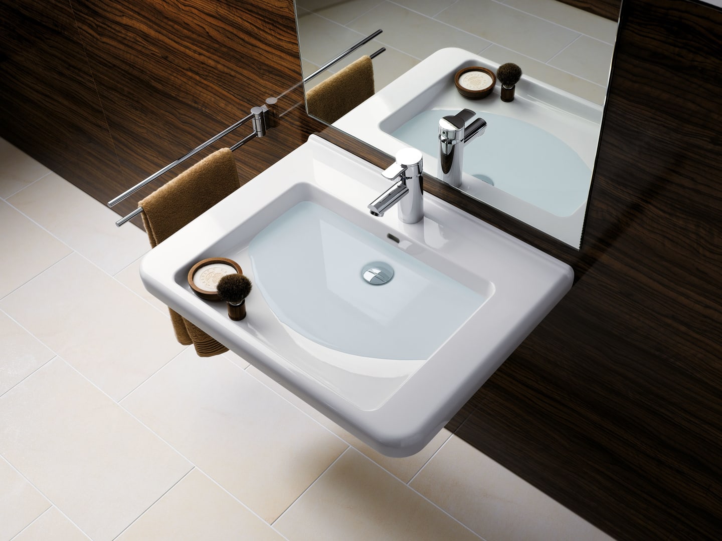Geberit Renova Compact Waschtisch, 60x37cm m. Hl., m. Ül., weiß, KeraTect