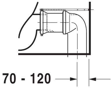 DU Stand-WC Kombi Starck 1 640 mm Tiefspüler, f.SPK, Abg.Vario, weiß