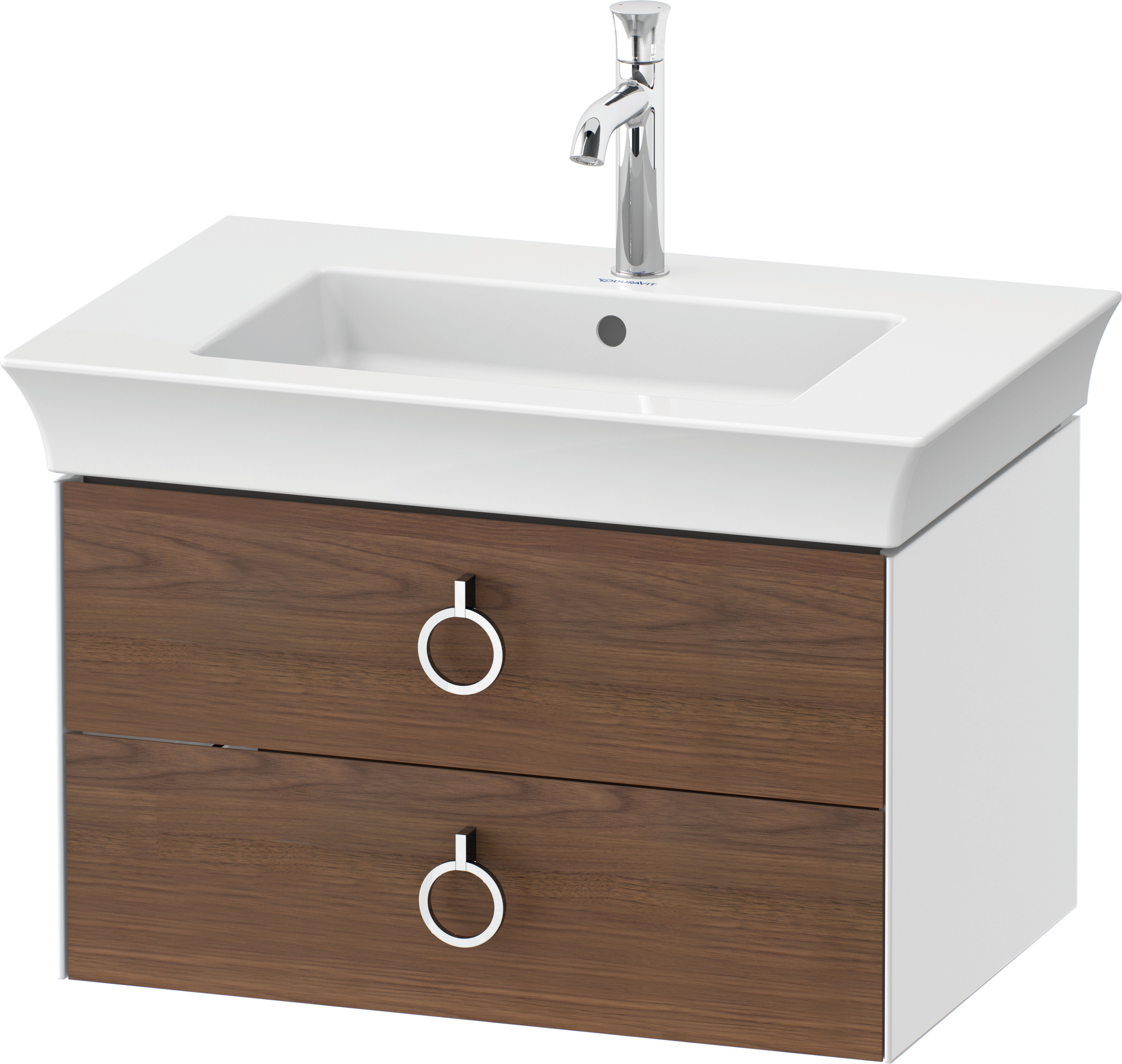 Duravit WTU wandh. White Tulip,2 Schk.,mit Griff,410x684x458,A.Nussb.M./Weiß HGL