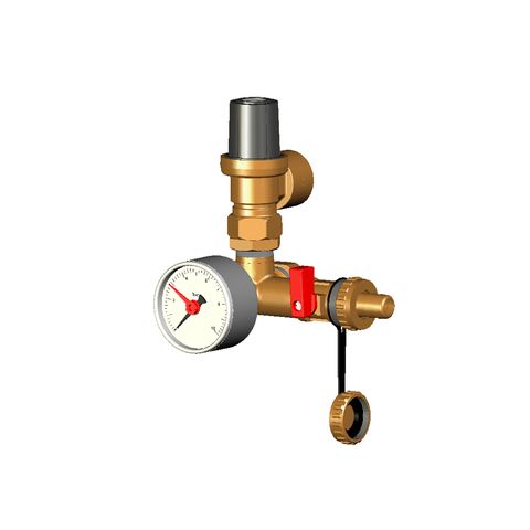 Flamco Sicherheitsgruppe Solaventec 1 Manometer 10 bar und Sicherheitsventil