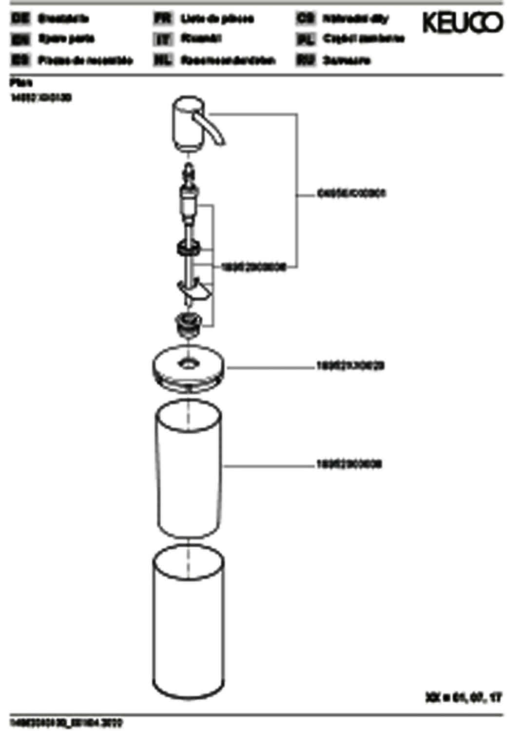 KEUCO Lotionspender Standmodell Plan 14952, Pumpe/Kunststoffeinsatz, verchromt