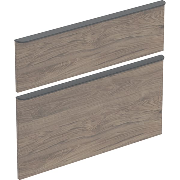 Geberit Schubladenfronten (2 St.) mit Griffe Nussbaum, zu SmyleS WTU B: 75cm