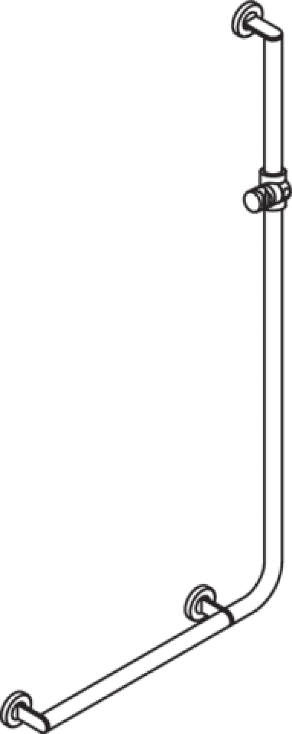 HEWI Winkelgriff m.Br.H.,d:32, A1:1250, W1:600,li,schliff,Brh.Kst. anthrazitgrau