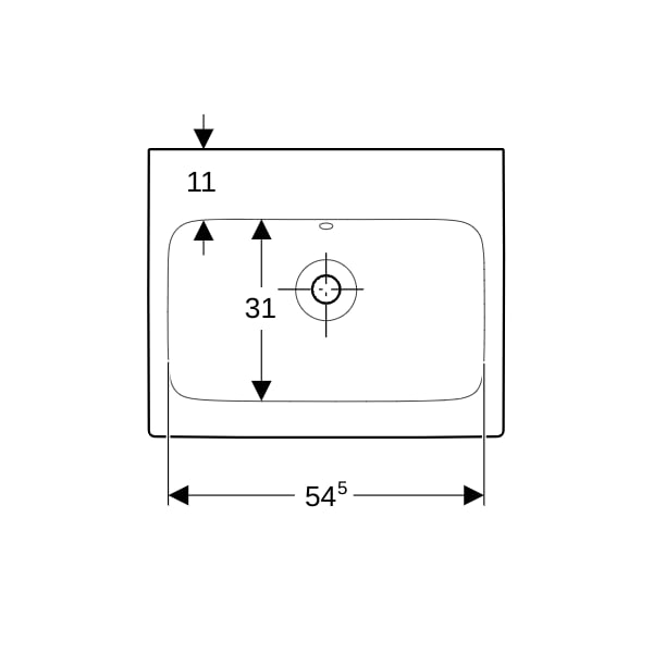 Geberit iCon Waschtisch, 60x48,5cm o. Hl., m. Ül., weiß, KeraTect
