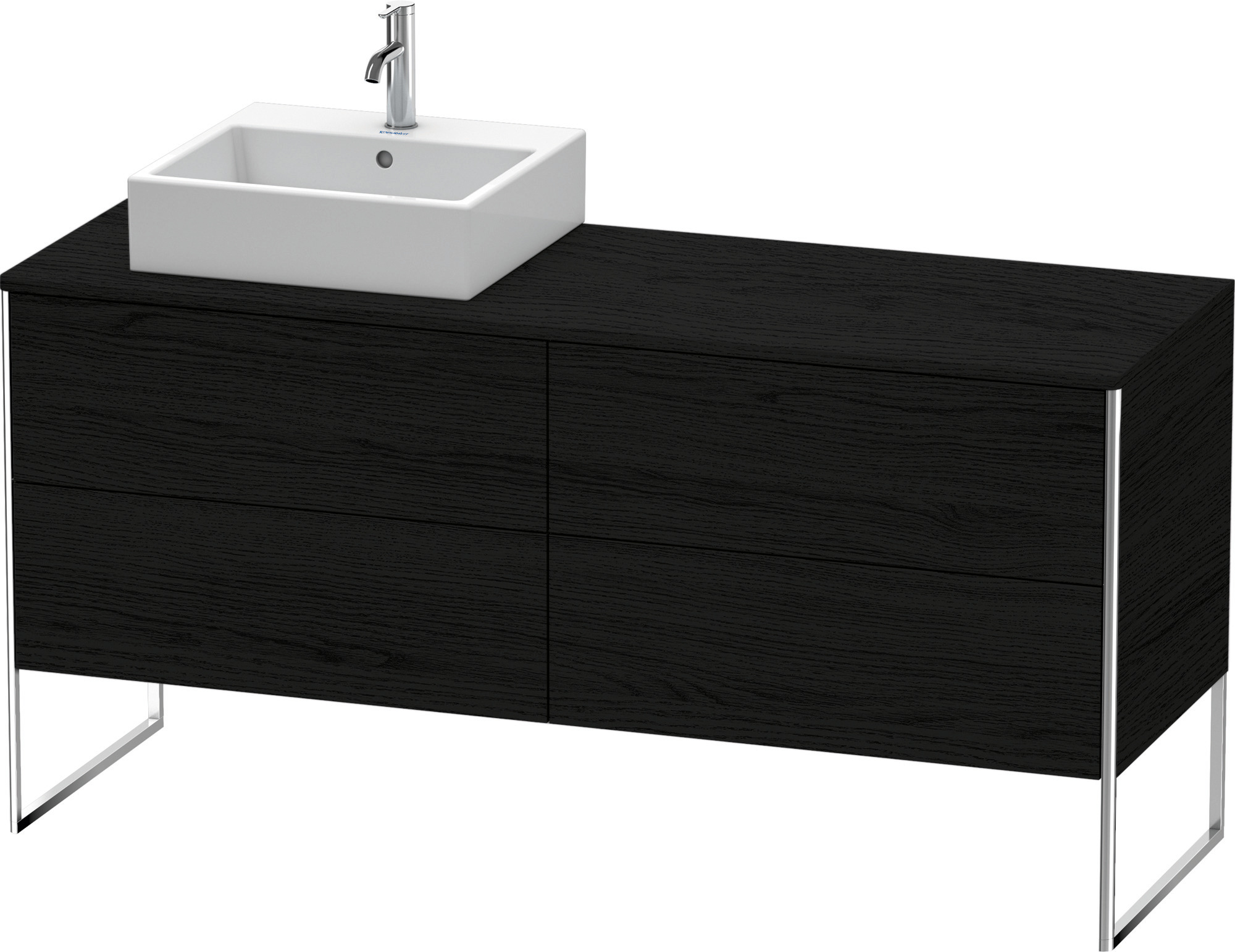 Duravit WTU XSquare 778x1600x548,bodenstehend Eiche Schwarz, TA l., 4 Schubk.