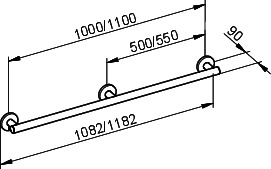 KEUCO Haltegriff Plan Care 34901, silber-eloxiert, 1082 mm