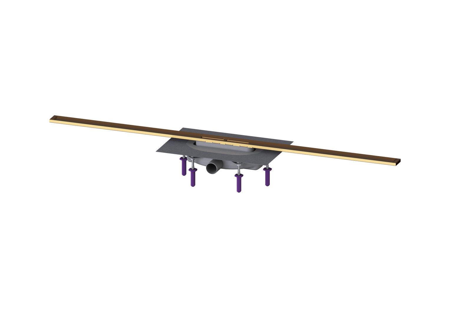 KESSEL-Duschrinne Linearis Infinity 60 L: 1200 mm, DN 40, Bronze geb., Megastop