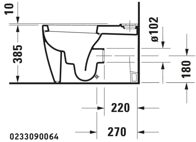 DU Stand-WC Kombi Starck 1 640 mm Tiefspüler, f.SPK, Abg.Vario, weiß WG