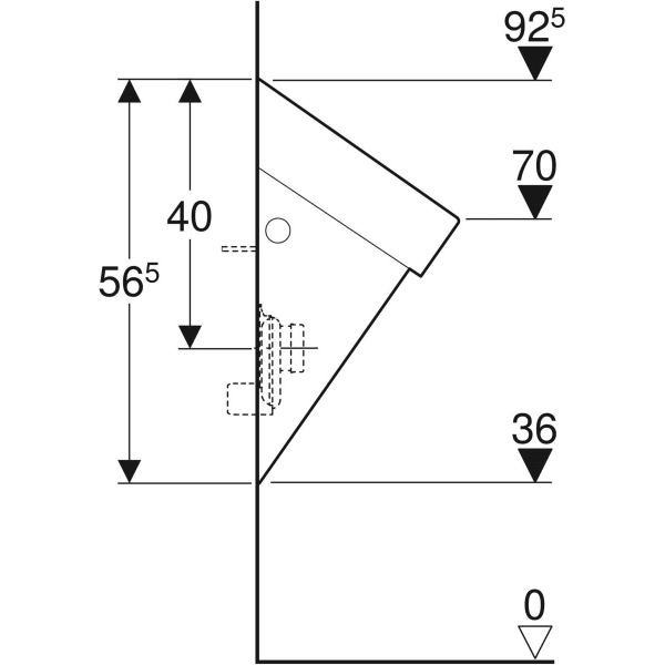 Geberit Flow Urinal, Zulauf von hinten Abgang nach hinten, weiß