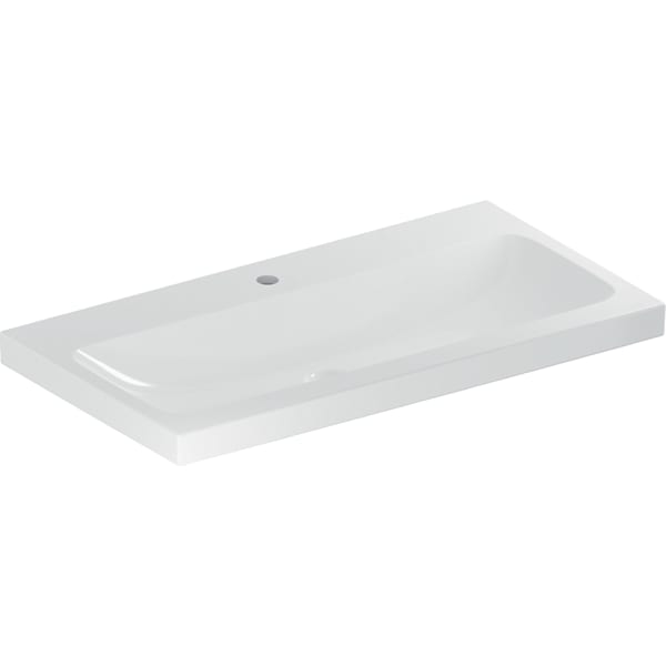 Geberit iCon Light Waschtisch 90x48cm mit Hahnloch, ohne Ül., weiß, KeraTect
