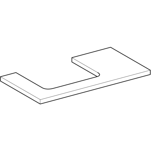 Geberit ONE WT-Platte, Ausschnitt li, für AWT 90x3x47cm, greige matt