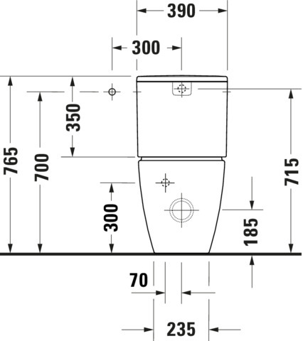 DU Stand WC für Kombination ME by Starck 650mm, weiß, Tiefspüler, rimmless