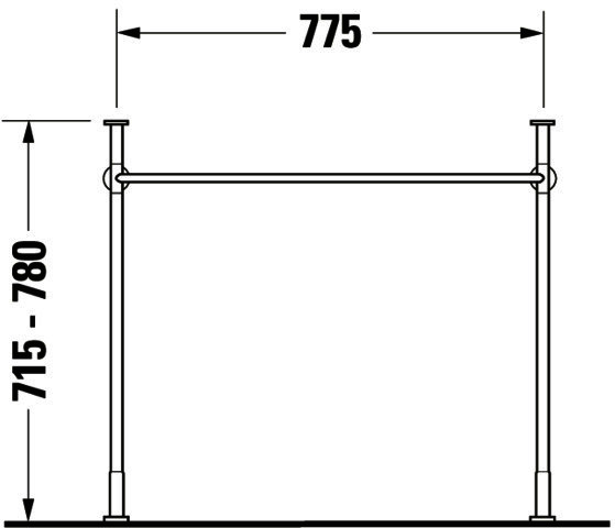 DU Metallkonsole Vero für 032985, höhenverstellbar, chrom