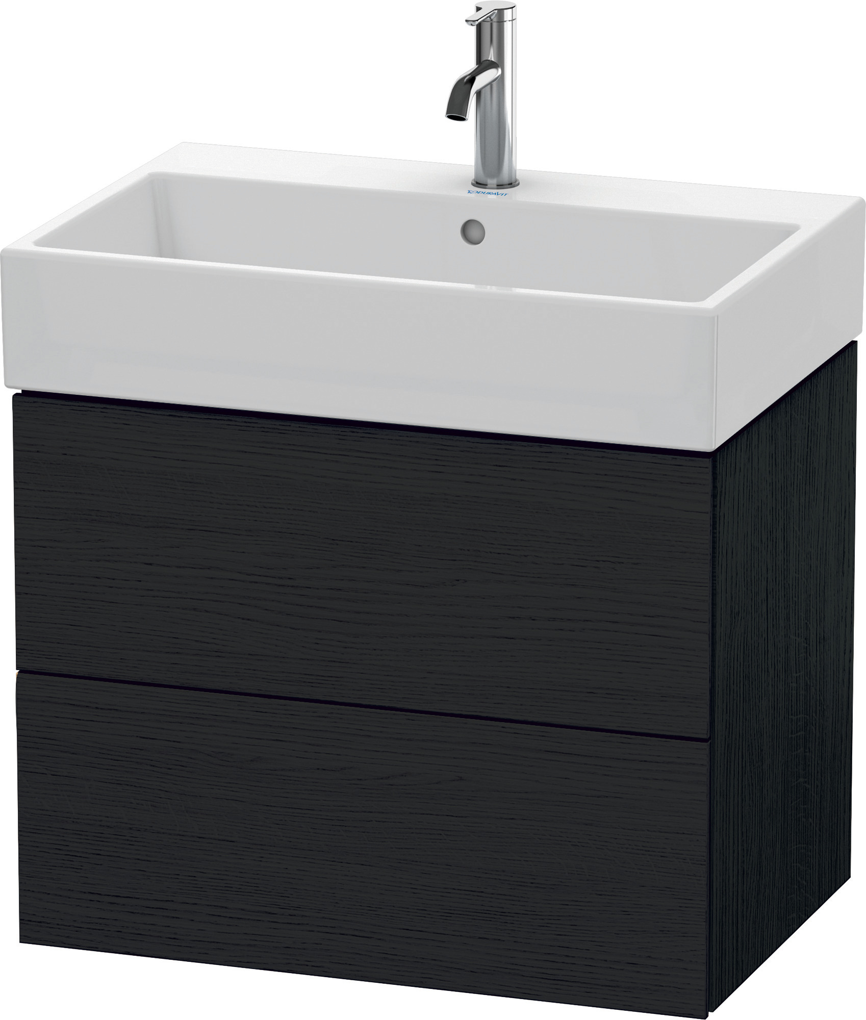 Duravit WTU L-Cube 544x684x459mm 2 Schubkästen, Eiche Schwarz