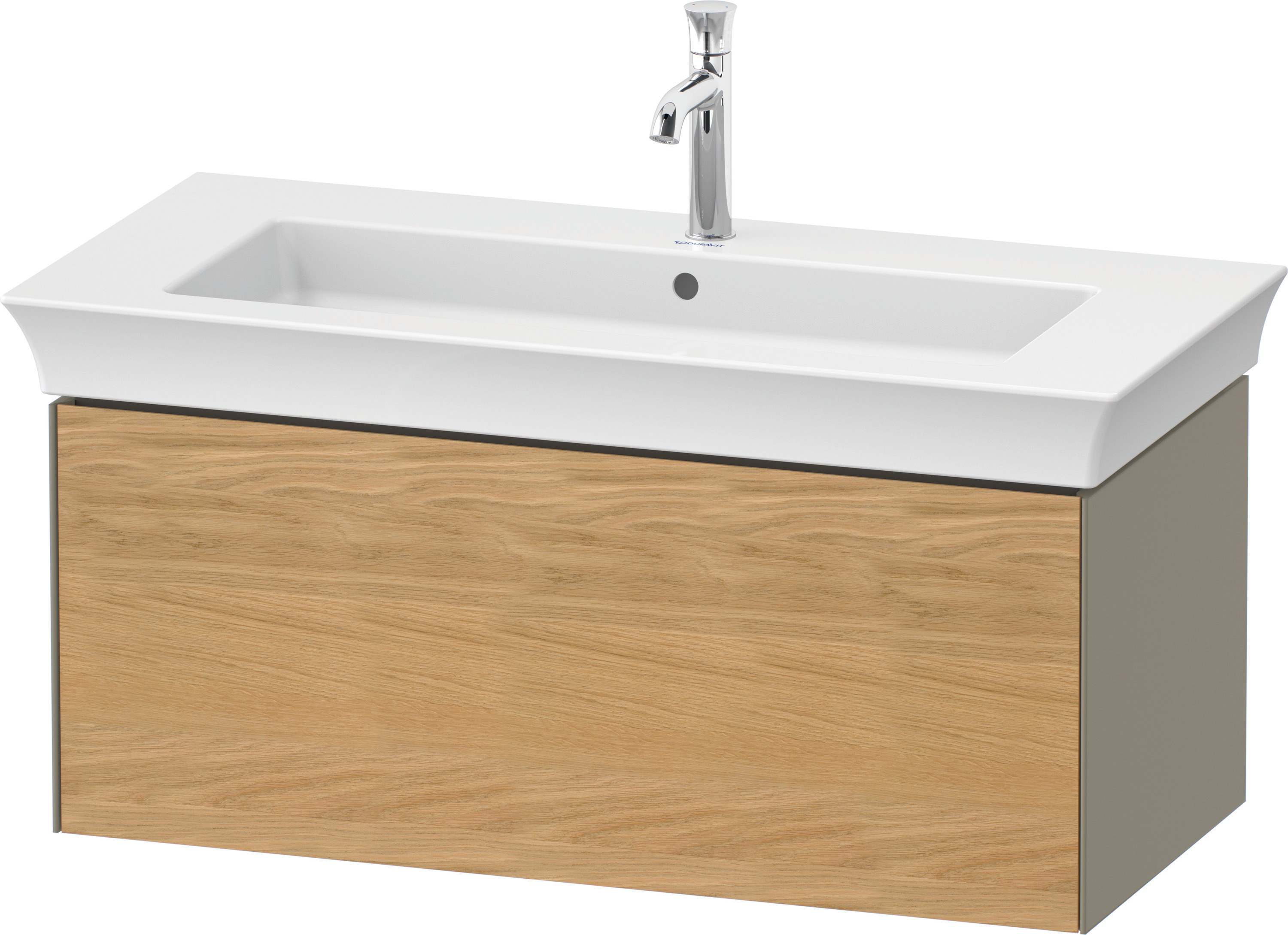Duravit WTU White Tulip wandh.,1 Auszug 410x984x458mm, Eiche N.M/Steingrau HGL