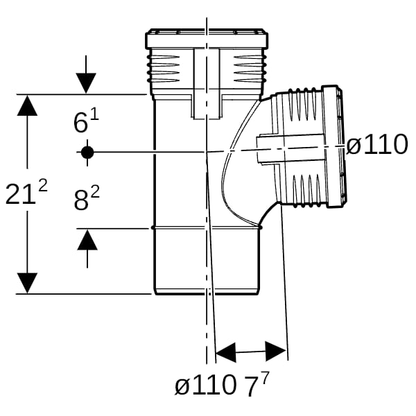 Geberit Silent-PP Bogenabzweigung 87,5Gr d110/110
