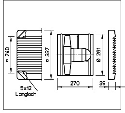 Helios HSW 250/2 Axialventilator 1-PH, Regelbar m. Gitter
