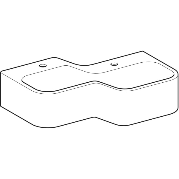 Geberit Bambini Spiel-/Waschlandschaft B:90cm 2 Waschpl., tieferes B re, 2 Hl., weiß