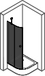 Hüppe Schwingt.501 Design 510670.092.322 m.fest.Segm.2-fl.800-1900 chromgl.Gl.322