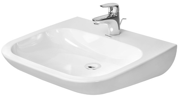 DU Waschtisch D-Code Vital Med 600 mm ohne ÜL, mit HLB, 1 HL, weiß