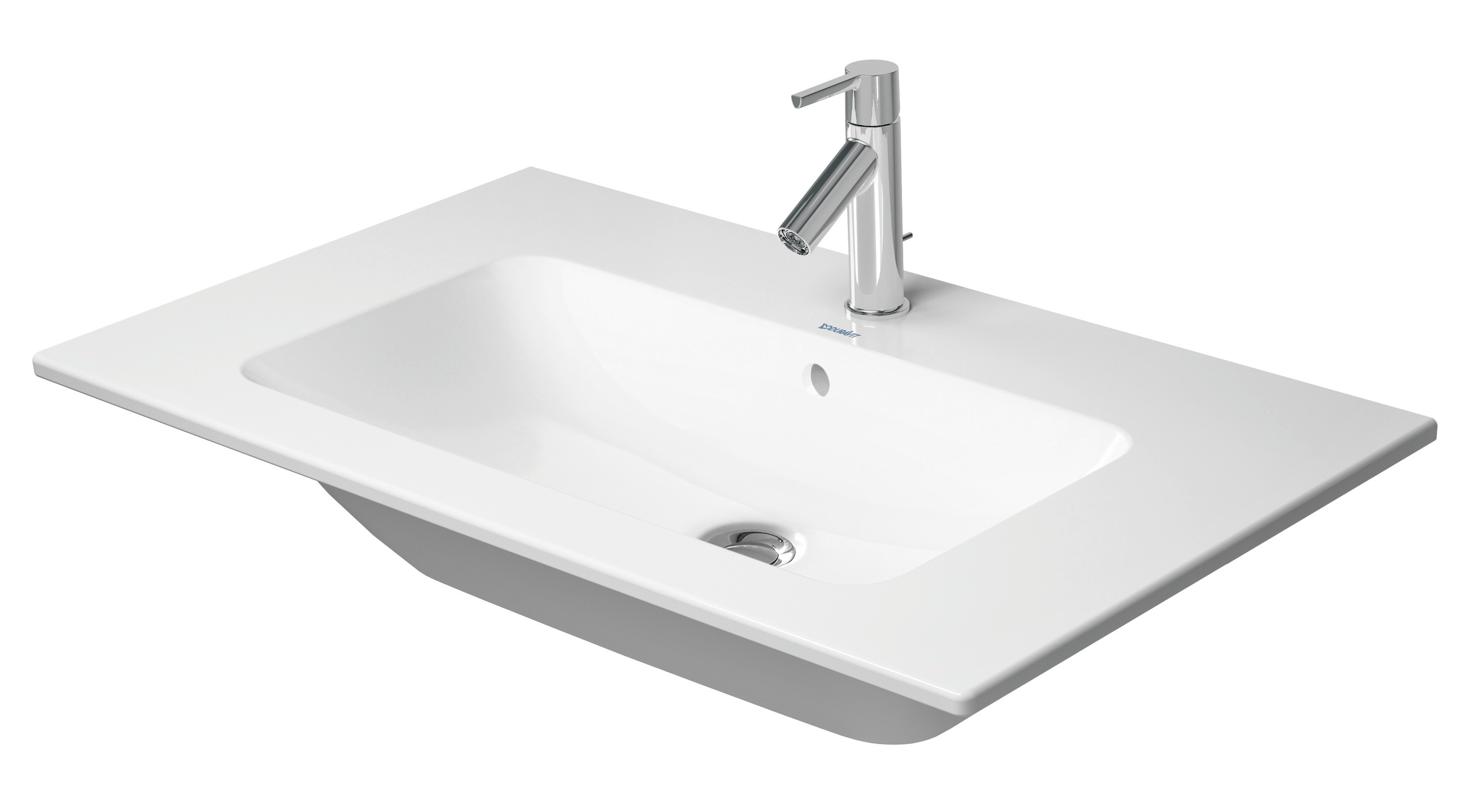DU Möbelwaschtisch ME by Starck 830 mm mit ÜL, mit HLB, o.HL, weiß