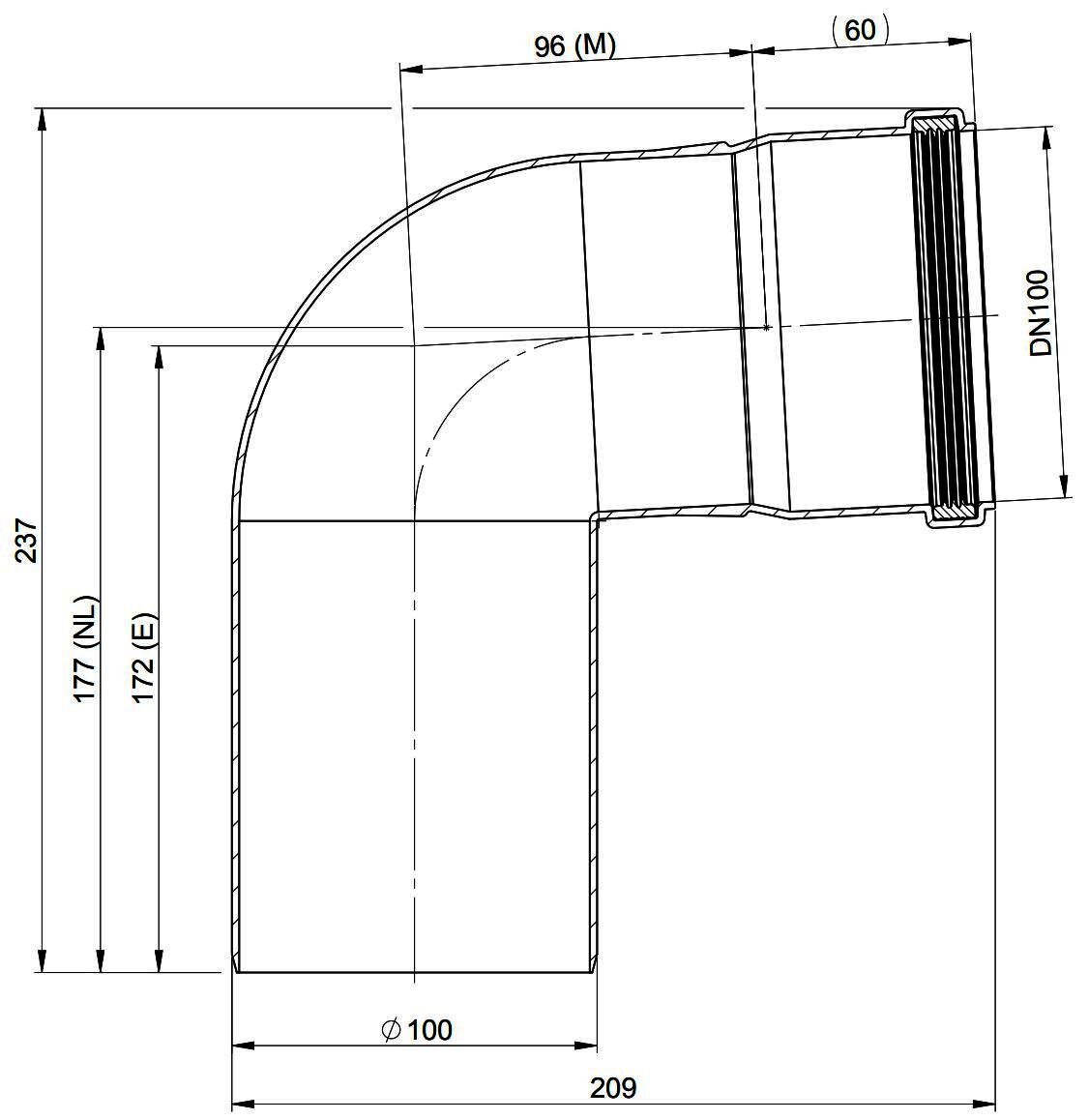 MHG Bogen 87, starr, DN 100 Abgasleitung Atec