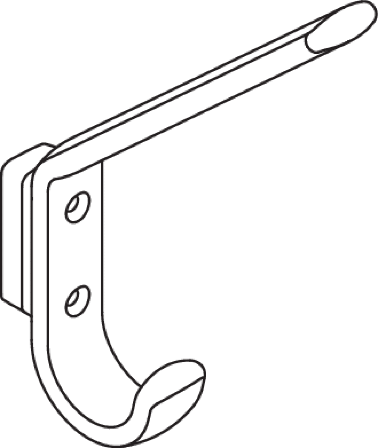 HEWI Garderobenhaken Ser 477, H:165mm, mit Distanzstück rubinrot