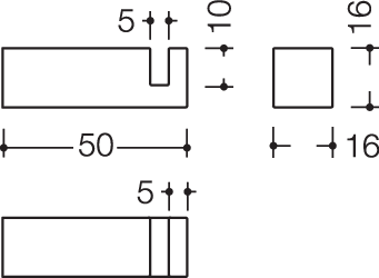 HEWI Haken Sys 100, chrom, Tiefe: 50mm