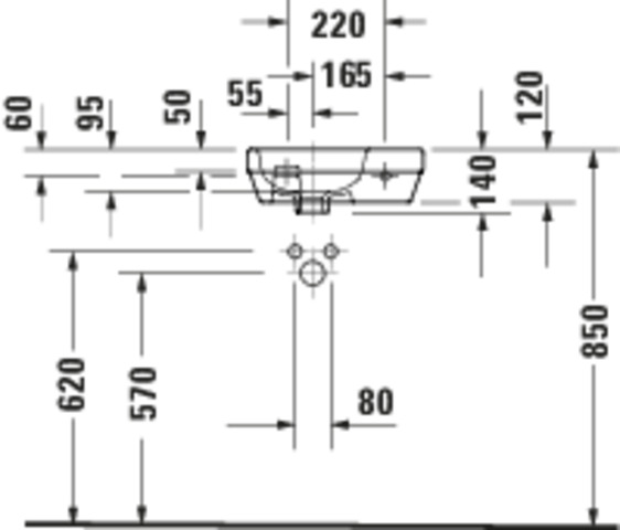 DU D-Code 2.0 HWB 400mm 1 HL, m. ÜL,Weiß