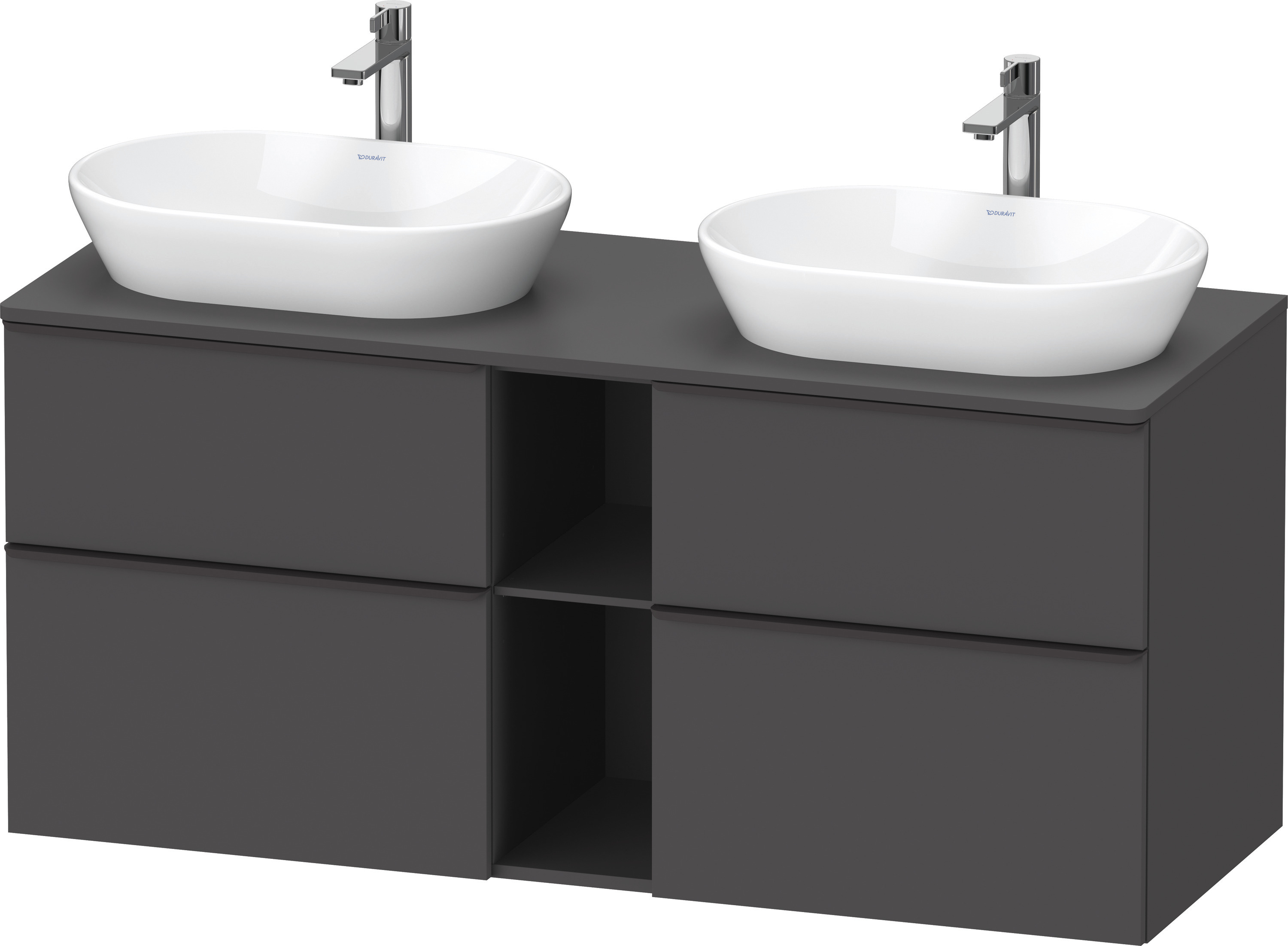 Duravit D-Neo,Kons-WTU,B,AZ:2,SBK:2,Gr:D Schw 1400x550x644mm,Wdh,Graphit Matt, Dekor