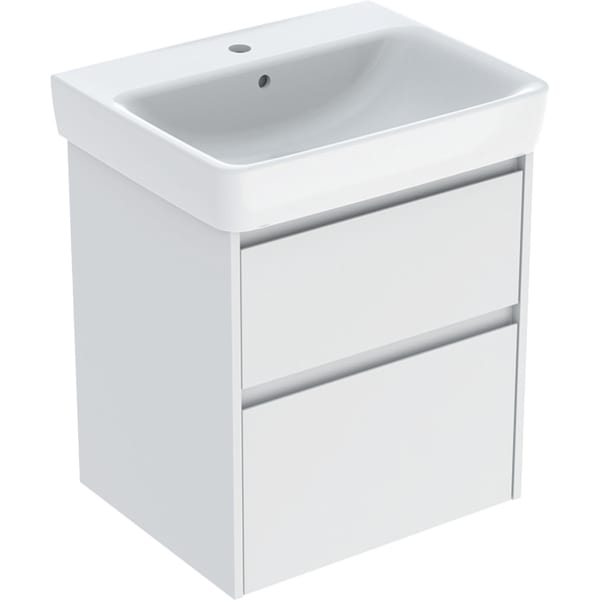 Geberit Renova Plan Set WT mit US, 2 Schubl. 60x69,7x44,6cm, weiß/l. seidenmatt