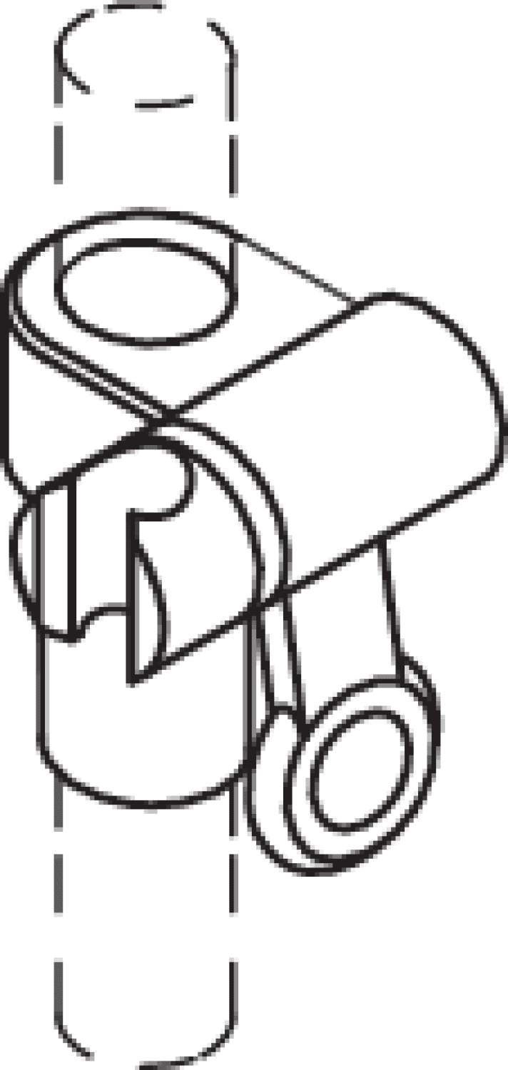 HEWI Brausehalter, f. Stangen d:33, Kst. stahlblau