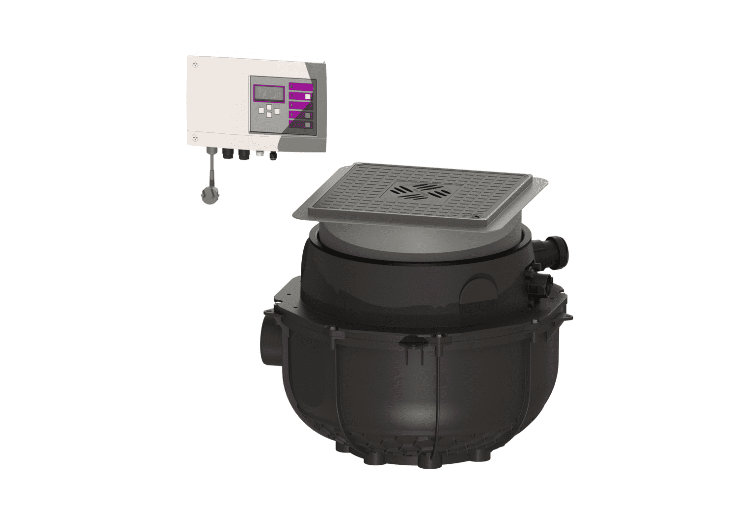 KESSEL-Hebeanlage Aqualift S Compact Duo, GTF 1200, resist., Bodenpl., schw.