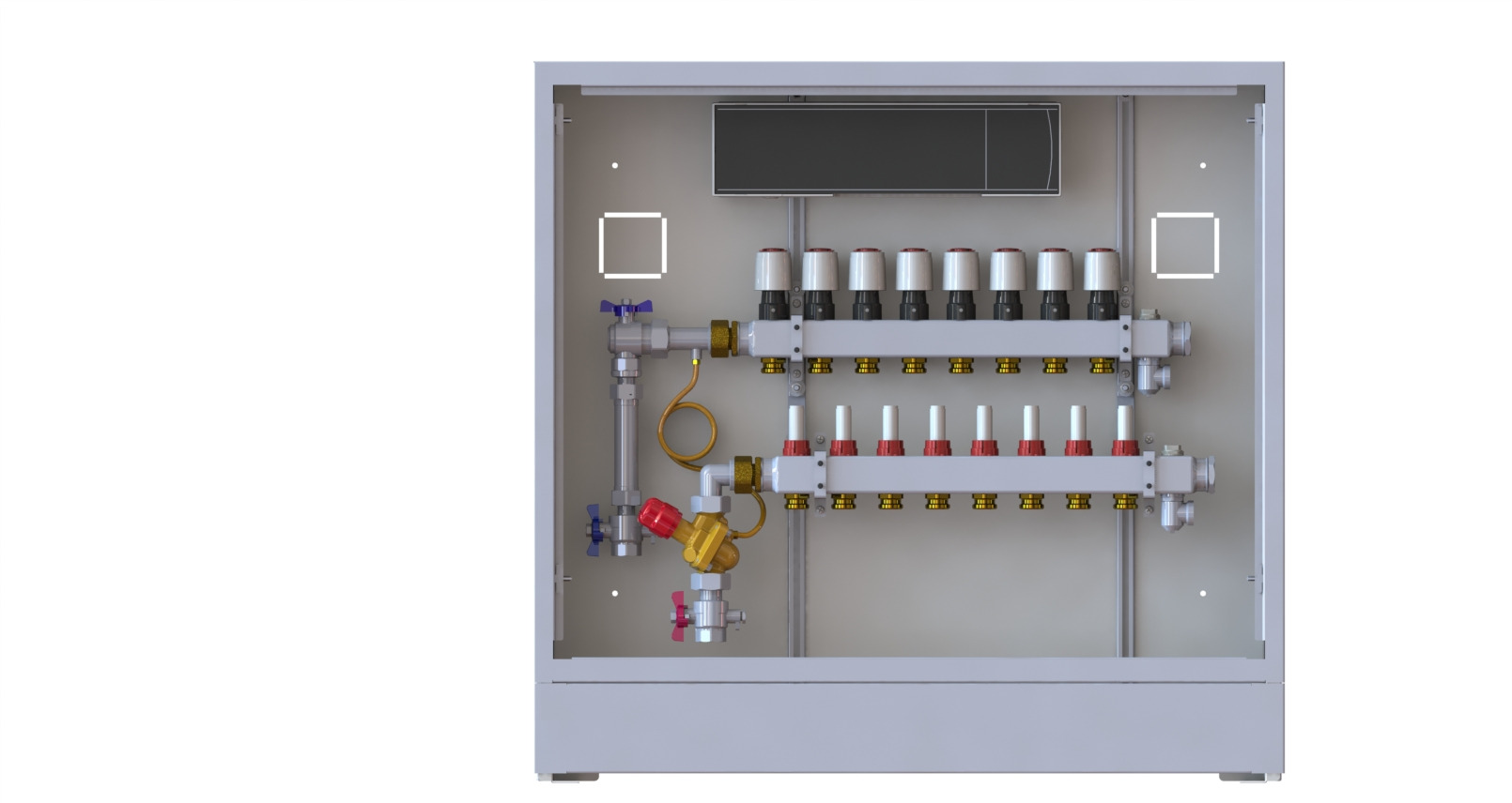 Danfoss Station UnoFloor Basic 8L 8 HK, links mit WMZ-Set, 230V