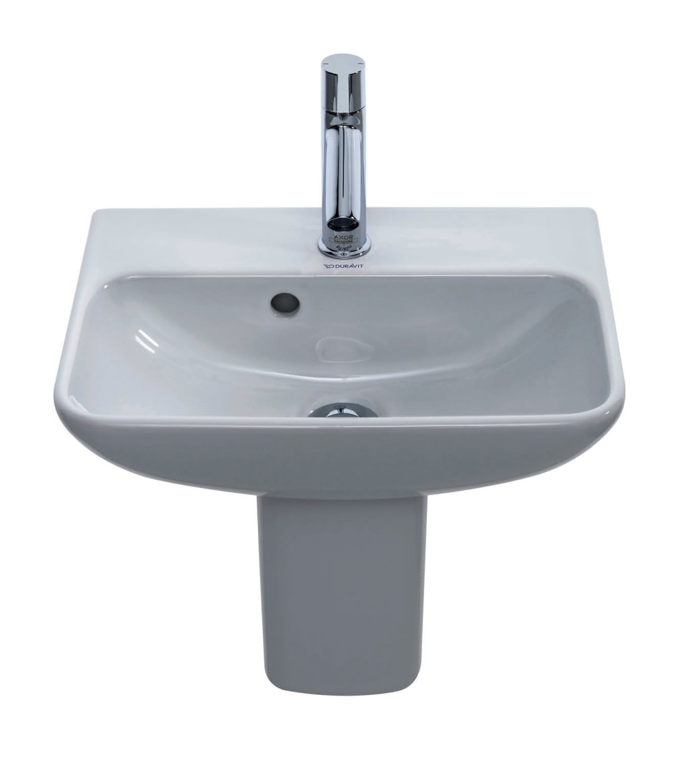 DU Handwaschbecken ME by Starck 450 mm mit ÜL, mit HLB, 1 HL, weiß WonderGliss
