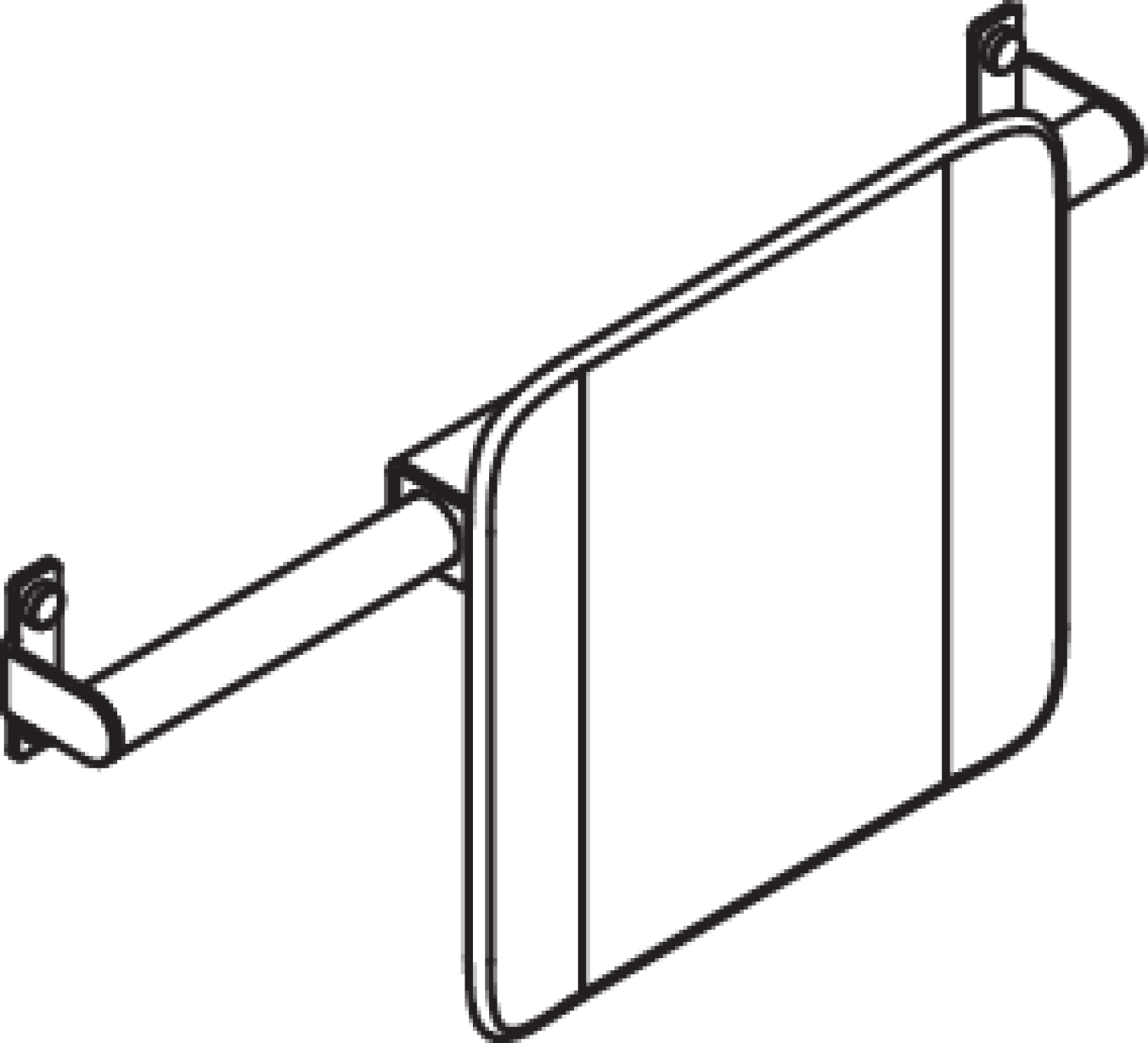 HEWI Rückenst., Sys 900 f. SK-Griff (B) T:150, pulverbeschichtet weiß tiefmatt