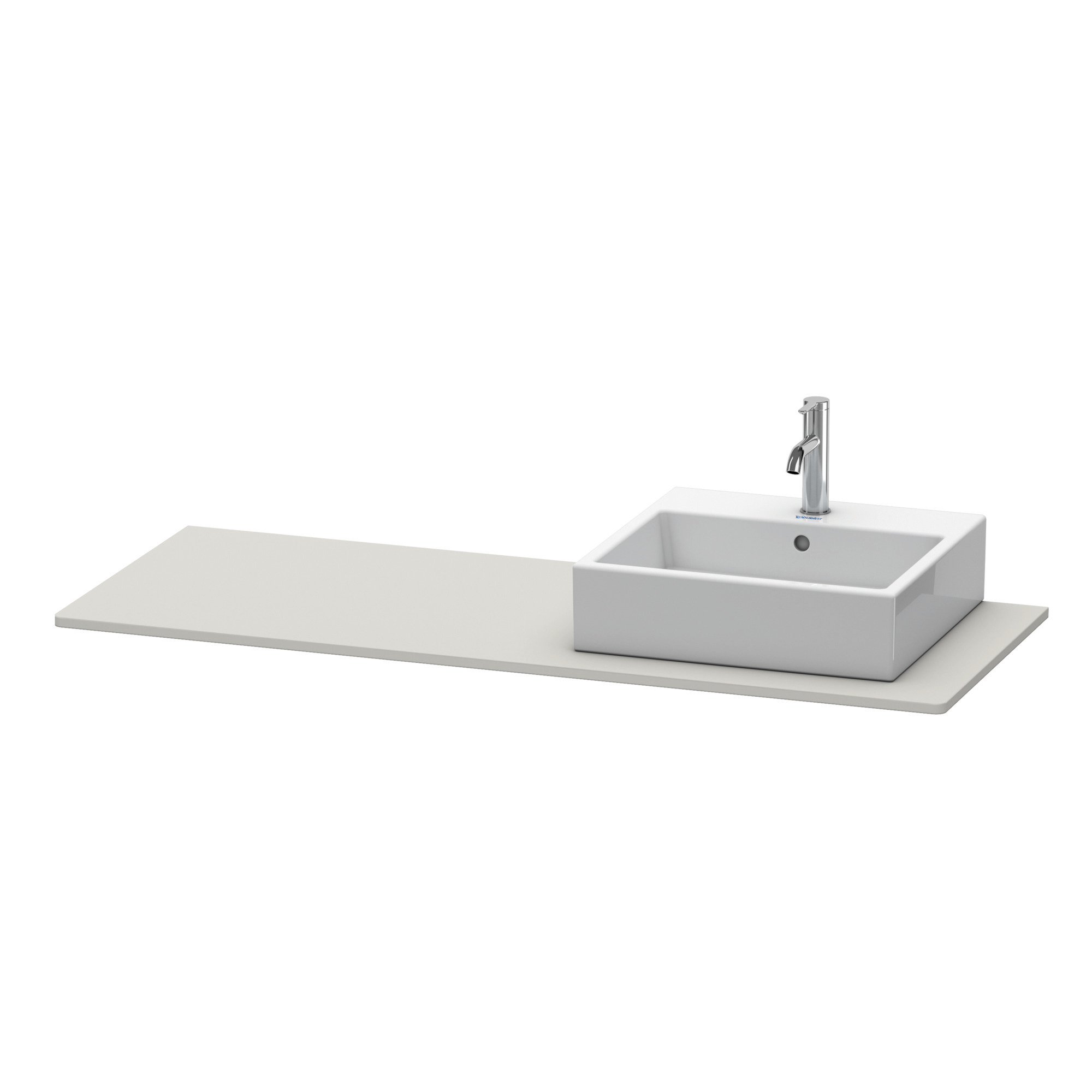 Duravit Konsole XSquare 16x1400x550mm mit 1 Ausschn., Betongrau Matt