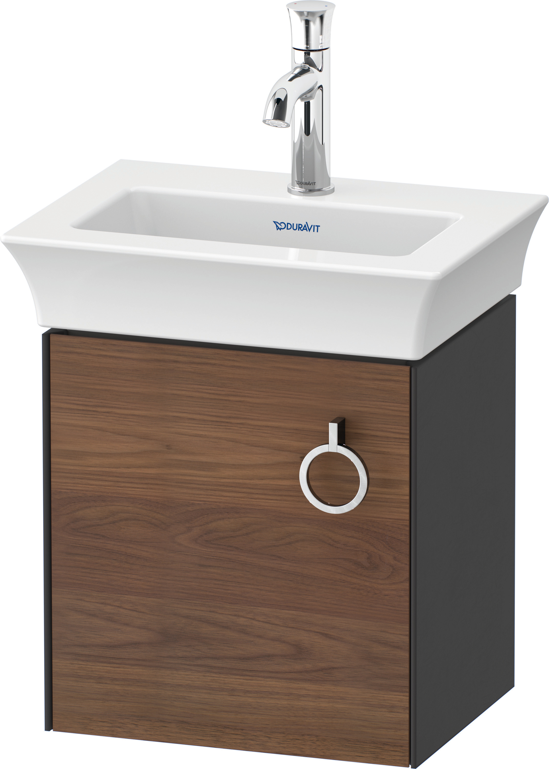 Duravit WTU wandh. White Tulip,1 Tür m.Griff 410x384x298,TA l.,A.Nussb.M./Graph. Sdm