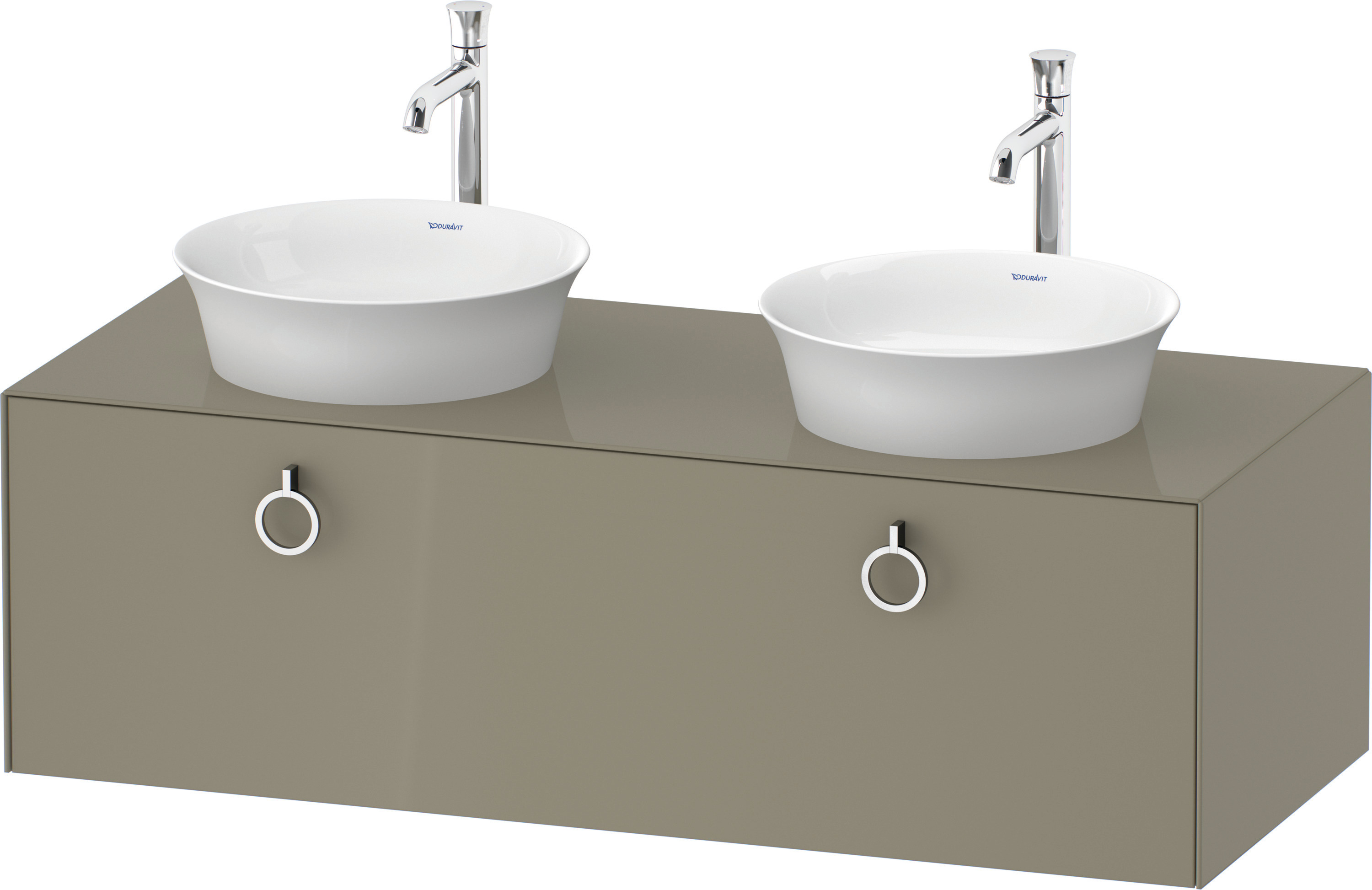 Duravit WTU wandh.White Tulip,1 Aus.,m.Griff Aus.b,408x1300x550,Steingrau Hochglanz